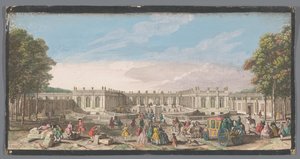 Utsikt over forsiden av Grand Trianon i Versailles-hagen Vüe ​​​​de Trianon dans le Parc de Versailles du côté de l