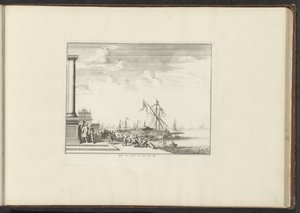 Utsikt over et palass i Livorno Palais de Livorne au bord dela Mer (tittel på objekt) Palasser og monumenter i Venezia, Livorno, Napoli og Roma (serietittel) av Anonymous