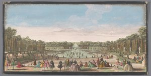 Utsikt over Bassin de Latone i hagen til Versailles Utsikt over Latone-bassenget fra kanten av terrassen til slottet (tittel på objektet) av Anonymous