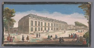 Utsikt over Château de Choisy sett fra hagen Vüe ​​​​de la Maison Royalle de Choisy du côté du jardin (tittel på objekt) av Anonymous