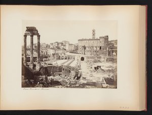 Utsikt over Forum Romanum med tempelet Castor og Pollux i Roma, Italia Forum Romano. Roma (tittel på objekt) av Anonymous