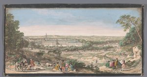 Se på Royal House of Saint-Louis te Saint-Cyr Utsikt over landskapet og kongehuset St. Cir (tittel på objekt) av Anonymous