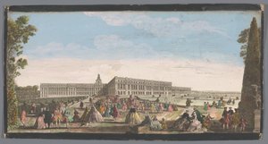 Utsikt over slottet i Versailles sett fra hagen Vue du Chateau de Versailles (tittel på objekt) av Anonymous