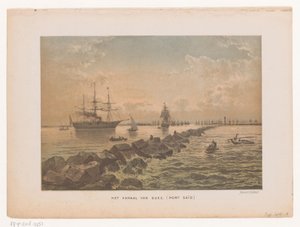 Utsikt over Suez-kanalen ved Port Said Suezkanalen (Port Said) (tittel på objekt) av Anonymous