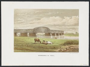 Hedelse jernbanebro over Maas, 1870 Jernbanebro ved Hedel (tittel på objekt) Hovedjernbanebroene i Nederland (serietittel) av Anonymous