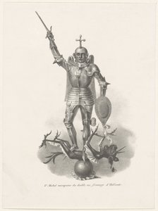 Saint Michael erobrer djevelen med nederlandsk ost, 1830 St. Michel vainqueur du diable au fromage d