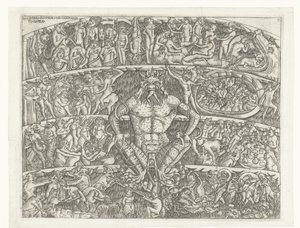 Helvete med Satan og straff for syndere med demoner Questo el inferno del chapo santo di Pisa (tittel på objekt) av Anonymous