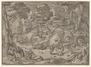 Hercules og Nemean Lion av Anonymous