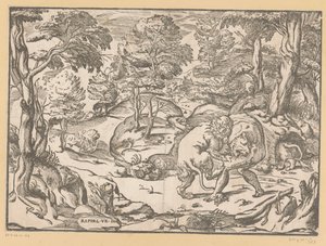 Hercules og Nemean Lion av Anonymous