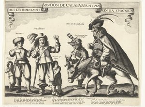 Det triste farvel til Don de Calabassa fra Flandern og retur til Spania, 1646 Droevich-farvelet til Don de Calabassa fra Flandern etter Spagnien (tittel på objekt) av Anonymous