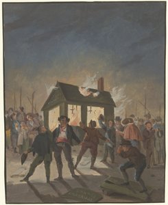 Brenningen av tollhusene i Amsterdam 15. november 1813 av Anonymous