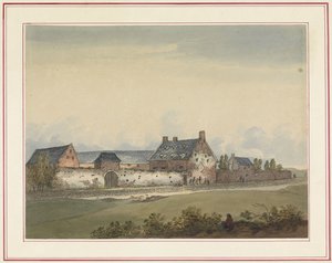 Gård La Haye-Sainte i Mont-Saint-Jean Syv plater med Waterloo og dens omgivelser (serietittel) av Anonymous
