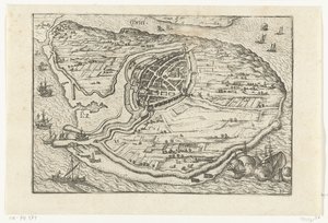 Kart over Den Briel, 1572 av Anonymous