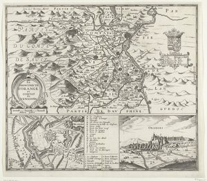 Kart over fyrstedømmet Orange, 1639 La Principaute d