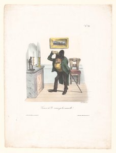 Karikatur av en mann som vil se ut som Napoleon Tonnerre de D... comme je lui ressemble!.. (tittel på objekt) av Anonymous