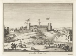 Slott i Italia Castellum Portae Jovis (tittel på objekt) Magasiner av de italienske maleriene (serietittel) av Anonymous