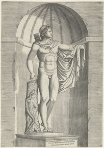 Klassisk statue Apollo Belvedere i nisje av Anonymous