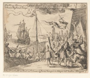 Kong James II drar med franske tropper fra Brest til Irland, 1689 King James drar fra Brest sammen med jarlen d