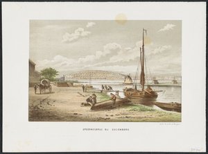 Kuilenburg jernbanebro nær Culemborg, 1868 Jernbanebro ved Culemborg (tittel på objekt) Hovedjernbanebroene i Nederland (serietittel) av Anonymous