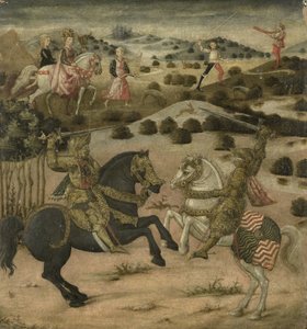 Legend of a Knight (endepanel av en cassone) av Anonymous