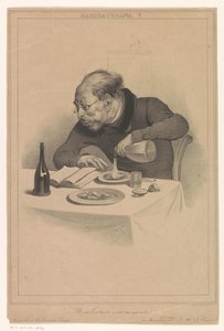 leser mann Une lecture entraînante (tittel på objekt) Karikaturer (av forlagene Pontin og Eigeman) (serietittel) Caricaturana (serietittel på objekt) av Anonymous