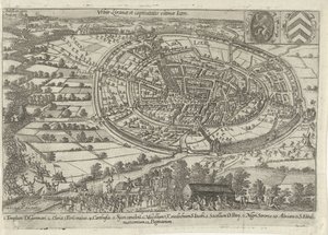Lier tatt til fange og forlatt av statens hær, 1595 Urbis Liranae et captivitatis ultimae-ikon (tittel på objekt) av Anonymous
