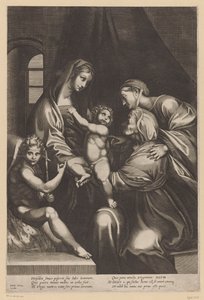 Maria med barnet og Elizabeth, Katarina og døperen Johannes av Anonymous
