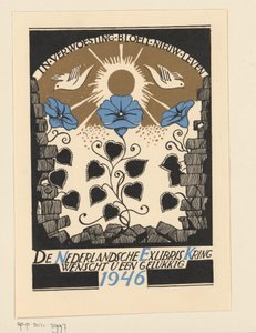 Nyttårsønske for 1946 fra den nederlandske Exlibris Circle av Anonymous