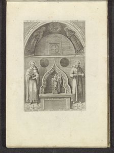 Nis met de heilige Franciscus en de heilige Dominicus Scènes uit het Venetiaanse leven (serietittel) Habiti d'Huomeni e Donne Venetiane Con la Processione della Ser.ma Signoria Et altri particoli cioè Trionfi feste et cerimonie publiche della nobiliss av Anonymous