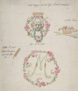 Ornamental design for porselen, 1700-tallet. av Anonymous,.