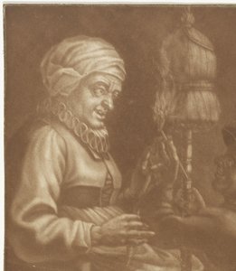 Gammel kvinne med en distaff av Anonymous