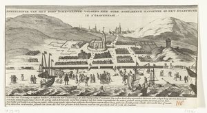 Flom i Scheveningen på Allehelgensdag 1. november 1570 Bilde av landsbyen Schevelinge ifølge et gammelt maleri som henger på Stadthuys i Haag (tittel på objekt) av Anonymous
