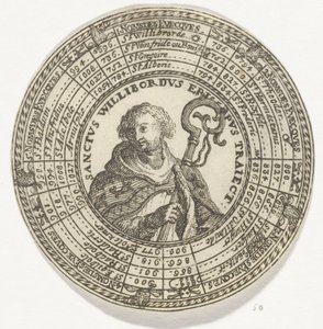 Medalje med portrett av Saint Willibrord og navnene på biskopene i Utrecht av Anonymous