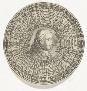 Medalje med portrettet av pave Vigilius og navnene på pavene av Anonymous