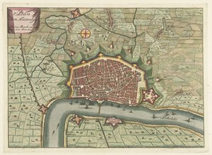 Kart over Antwerpen, ca. 1706 t
