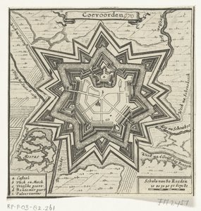 Kart over Coevorden, 1672 Coevorden (tittel på objekt) av Anonymous