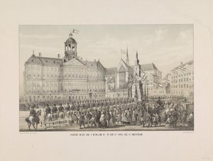 Høytidelig inngang til H.M. Willem III, 9. april 1861, i Amsterdam (tittel på objekt) av Anonymous