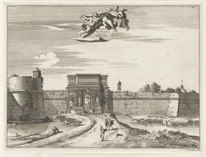 Porta Romana i Milano Porta Romana cum suis Muninentis (tittel på objekt) Magesyn der Italiaense bygninger (serietittel) av Anonymous