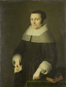 Portrett av en kvinne, muligens Elsje van Houweningen, kone til Willem van de Velden av Anonymous