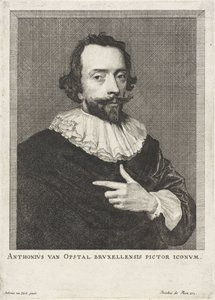 Portrett av Anton van Opstal Anthonius van Opstal Bruxellensis pictor iconum (tittel på objekt) av Anonymous