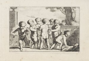 Spiller putti legger vev Spiller putti (serietittel) av Anonymous