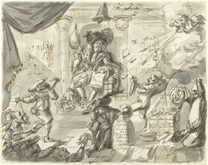 Quincampoix eller den store vind- og kålselgeren, 1720 The Great Scene of Folly (ekstra stykker) (serietittel) av Anonymous