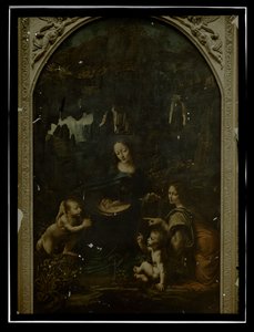 Reproduksjon av Leonardo da Vinci, Virgin on the Rocks, Louvre av Anonymous