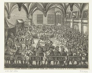 Diet of Augsburg, 1530 Tilståelse. Evangelium. Carolo V. Caes. Utstilling. august Findel. M.D.XXX. d. XXV. Junii (tittel på objekt) av Anonymous