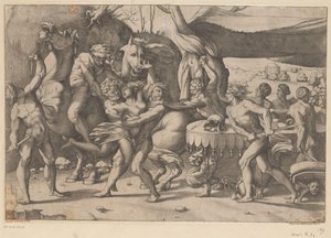 Ran av en kvinne av mann og satyr Battle between the Lapiths and Centaurs (serietittel) av Anonymous