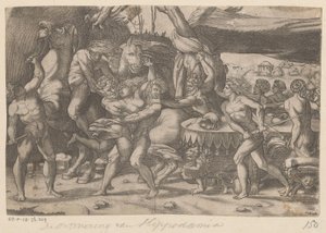 Ran av en kvinne av mann og satyr Battle between the Lapiths and Centaurs (serietittel) av Anonymous