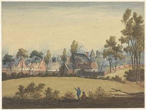 Hougoumont-ruinene Syv plater med Waterloo og dens omgivelser (serietittel) av Anonymous