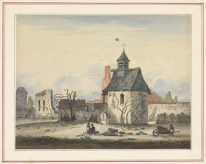 Hougoumont-ruinene Syv plater med Waterloo og omegn (serietittel) av Anonymous