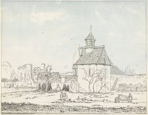 Hougoumont-ruinene Syv plater med Waterloo og dens omgivelser (serietittel) av Anonymous