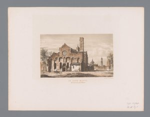 Ruinene av Maria-kirken i Utrecht Sainte-Marye (tittel på objekt) av Anonymous